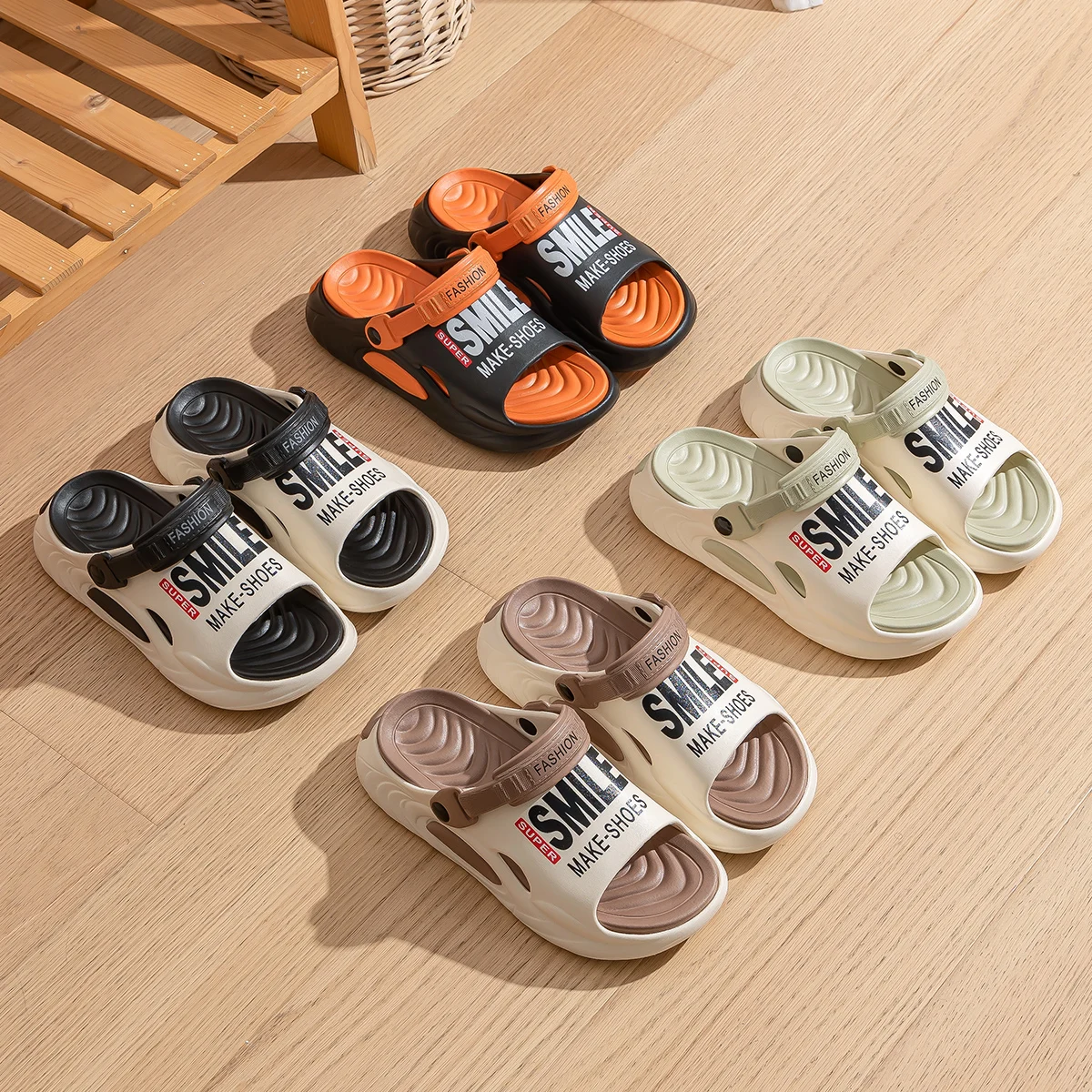 EVA Men Hole Shoes Thick Bottom Height Increase Outdoor Slippers Comfortable Breathable Sports Slippers image 5