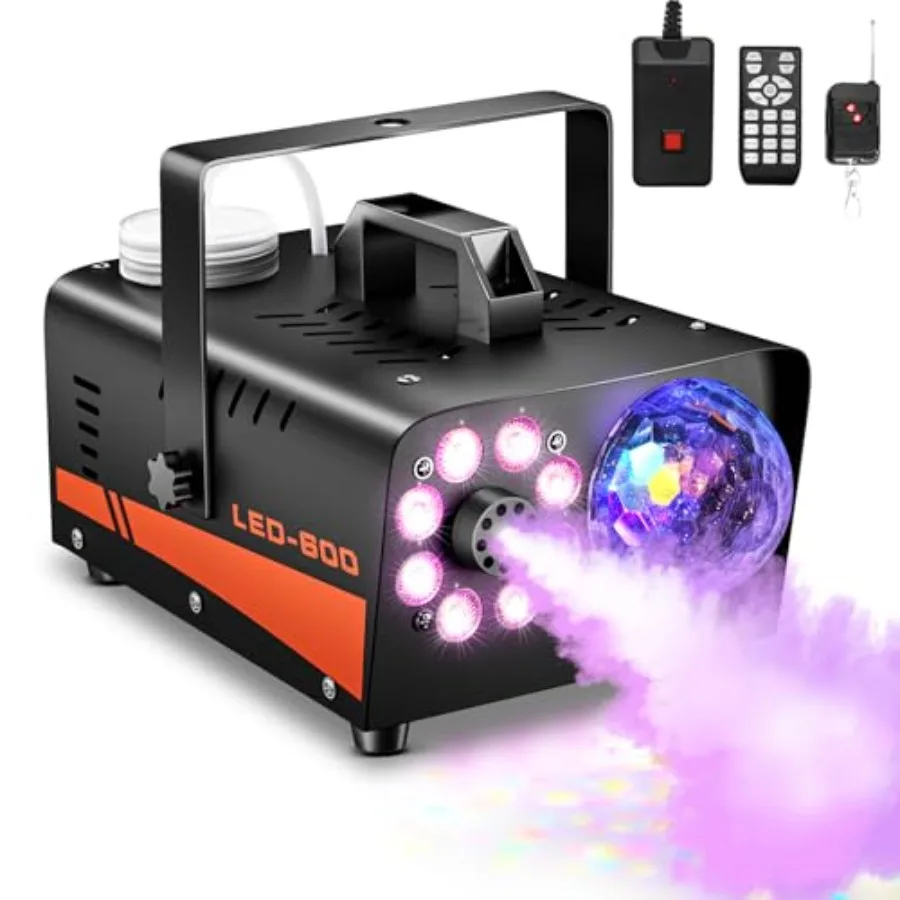 

Дымовая машина с диско-шаром, 600 Вт, 4000 CFM, 13-цветные LED-эффекты, проводное и беспроводное дистанционное управление