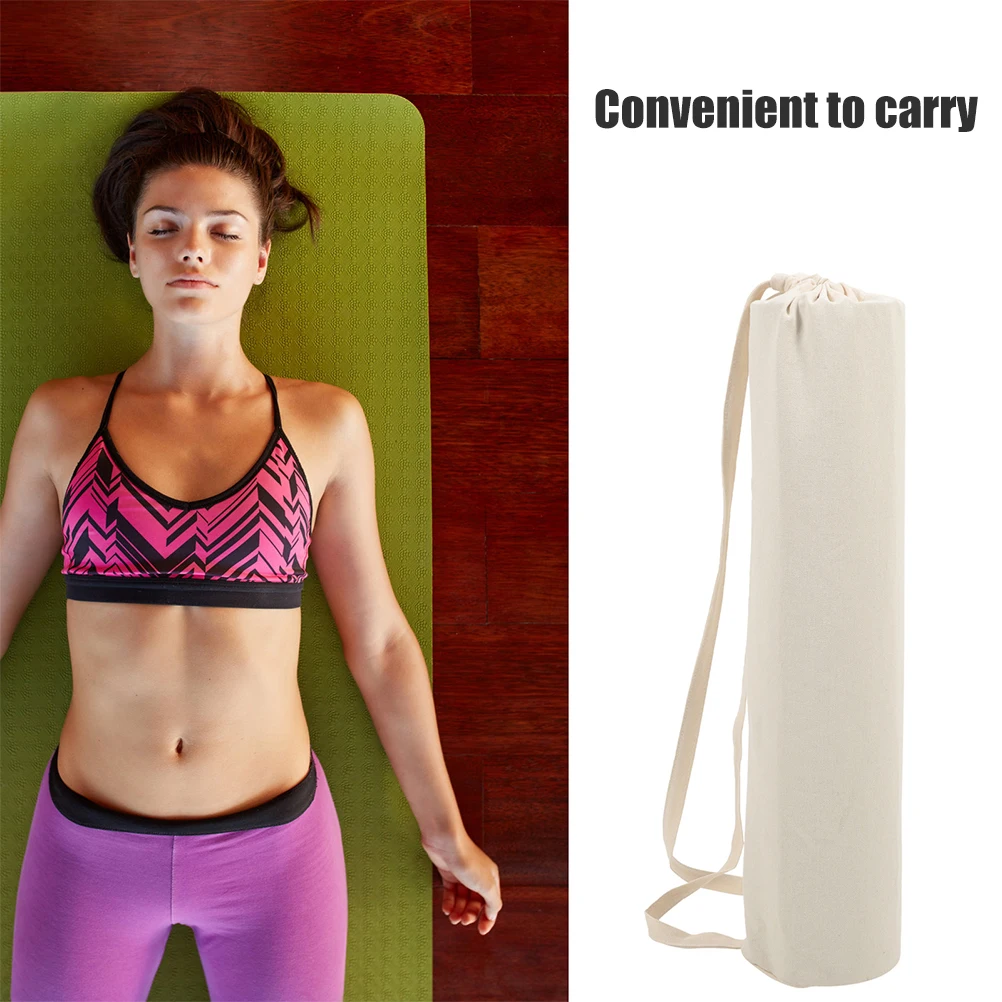 2 قطعة حصيرة اليوغا حمل حقيبة قماش حزام الكتف سعة كبيرة تخزين لصالة الألعاب الرياضية بيلاتيس اليوغا حمل حقيبة الرياضة اللياقة البدنية العرض