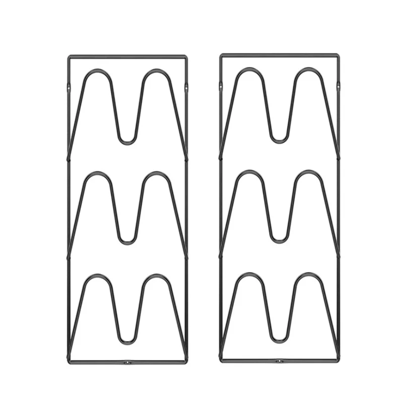 

A89Q-2Pcs Pot Lid Shelf Wall Mounted Kitchen Organizer Rack For Pan Cover Lid Rack Stand Holder Dish Rack Kitchen Accessories