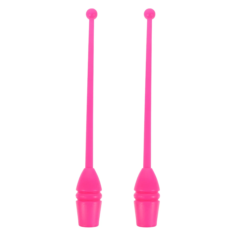 

2pcs Adult Gymnastics Stick Fitness Equipment Calisthenics Bars Training Colored Rosy Artistic Plastic Safe