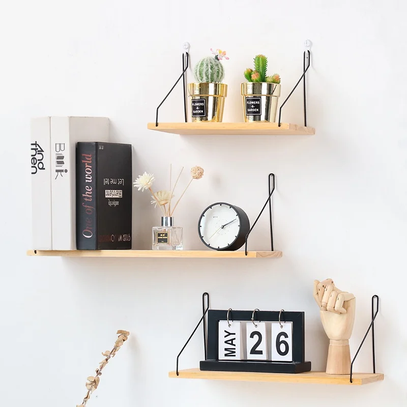 Shopcoins  Nordic wooden wall shelf solid wood partition living room porch wall bedroom wall storage