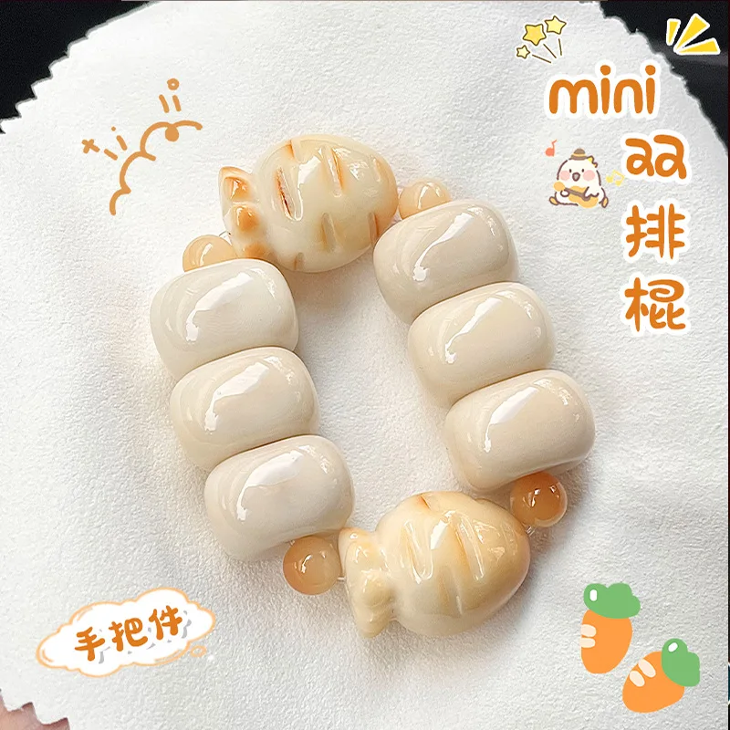 Natural Ivory Fruit Original Fruit Handle Piece Double Row Stick Decompression Hand Twist Square Button WenPlay Bracelet Jewelry