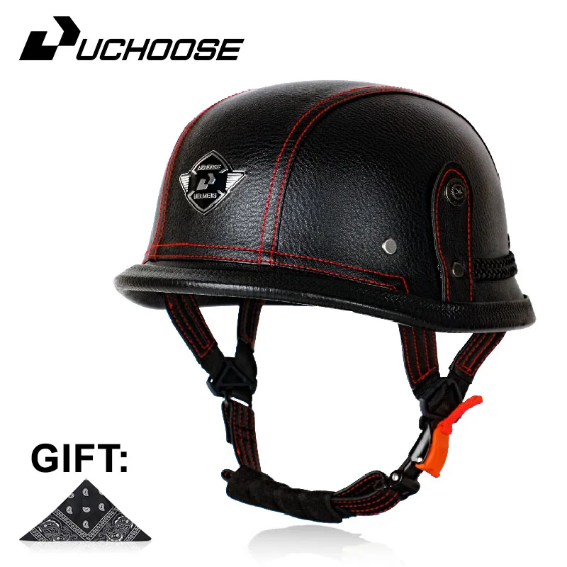 

Casco ab cuidado Vintage certificado DOT, Casco de cara abierta para motocicleta, Casco Retro 3/4, Casco de crucero, Casco para Mot