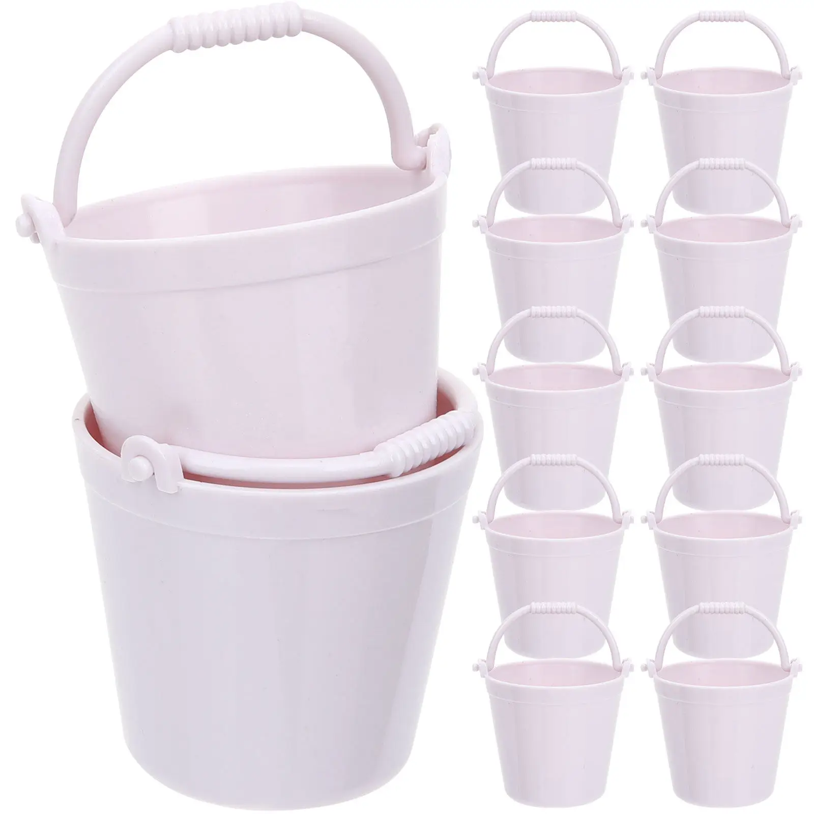 15Pcs Miniature Buckets Smooth Surface Small Gardening Buckets Kids Hands-on Creative Play Miniature Garden Accessories
