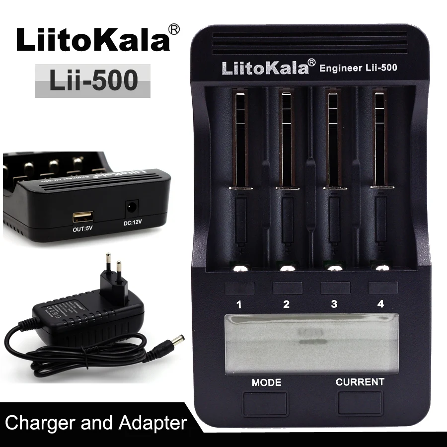 Liitokala-リチウム電池充電器3.7V 18650 26650 18500 18640,単4電池用,リチウム電池1.2V