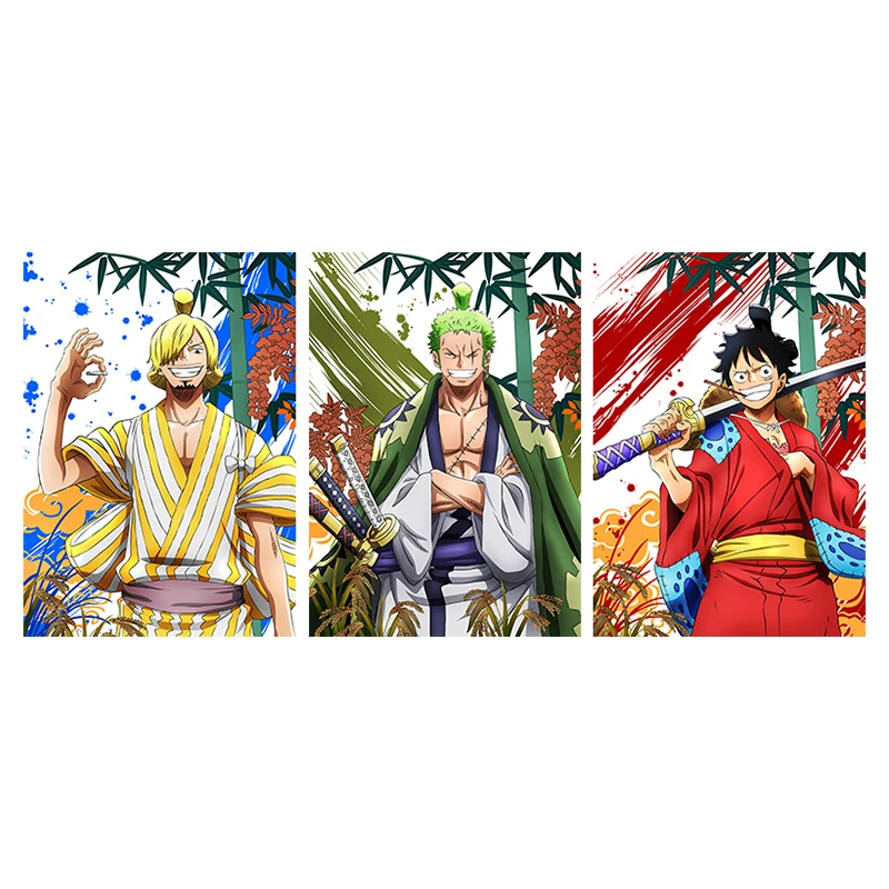 One Piece Anime 3D Lenticular Poster Luffy Sanji Zoro Flip Gradient Print Gifts Room Decor Wall Art(Without Frame)