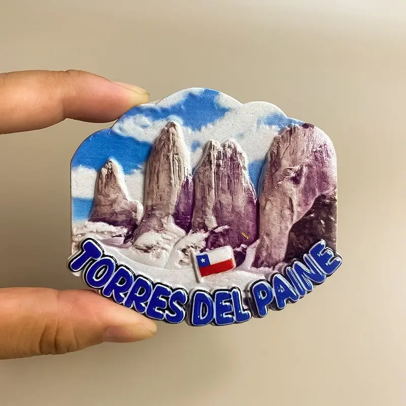 

Chile Torres del Paine Souvenir 3D Resin Fridge Magnet Mountain Aimants Frigo Cute Magnets Magnets for Fridge Home Decor