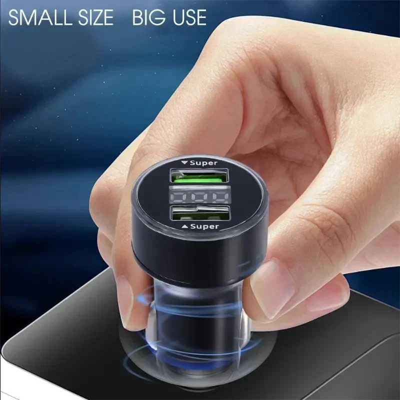 240 W autolader 2 USB-poorten snel opladen voor iPhone Samsung Xiaomi snellaadadapter met digitaal display autoladers