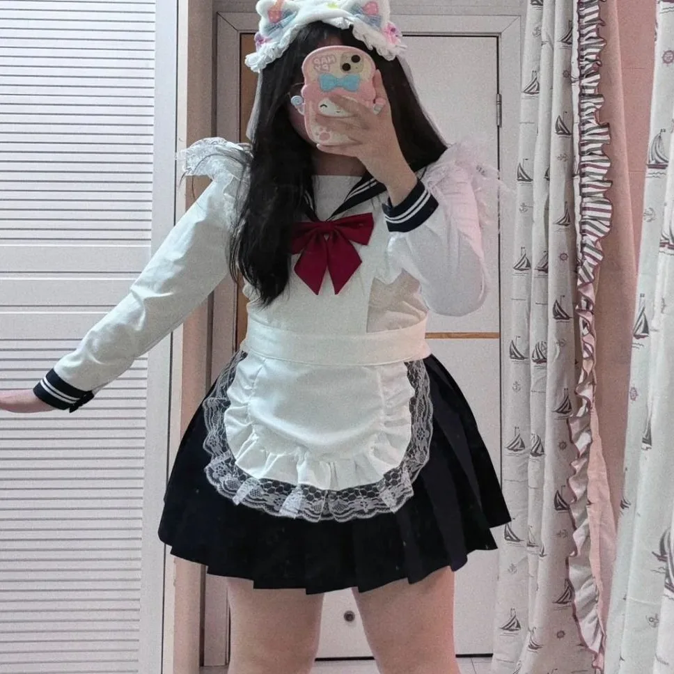 

Плюс размер Sailor Suit orm JK School orm Set Japanese Sle White Tee Books Весна Лето College Sle Slimming Effect