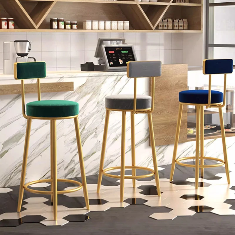 Modern Nordic Bar Chairs Bedroom Nordic Green Room Women Bar Chair Minimalistic Metal Taburetes Altos De Cocina Furniture