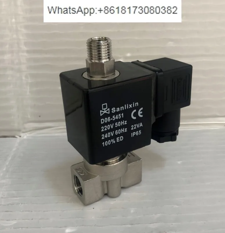 D06-5451 Three-way stainless steel solenoid valve AC220V air or water directional valve