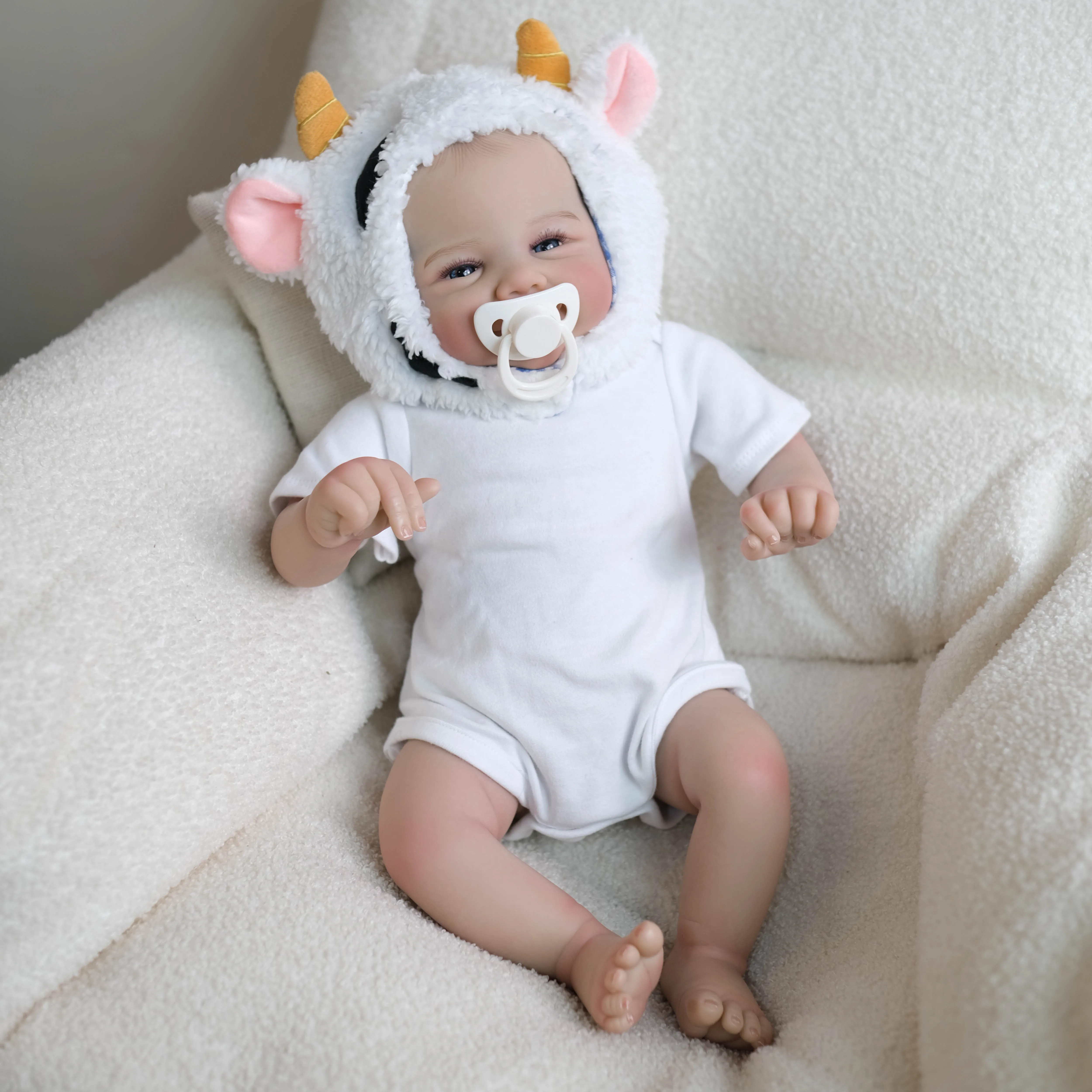 NPK Vivienne 19 pollici Reborn Baby Doll Corpo morbido Realistico 3D Pelle dipinta a mano Capelli Touch Doll Strati multipli Pittura