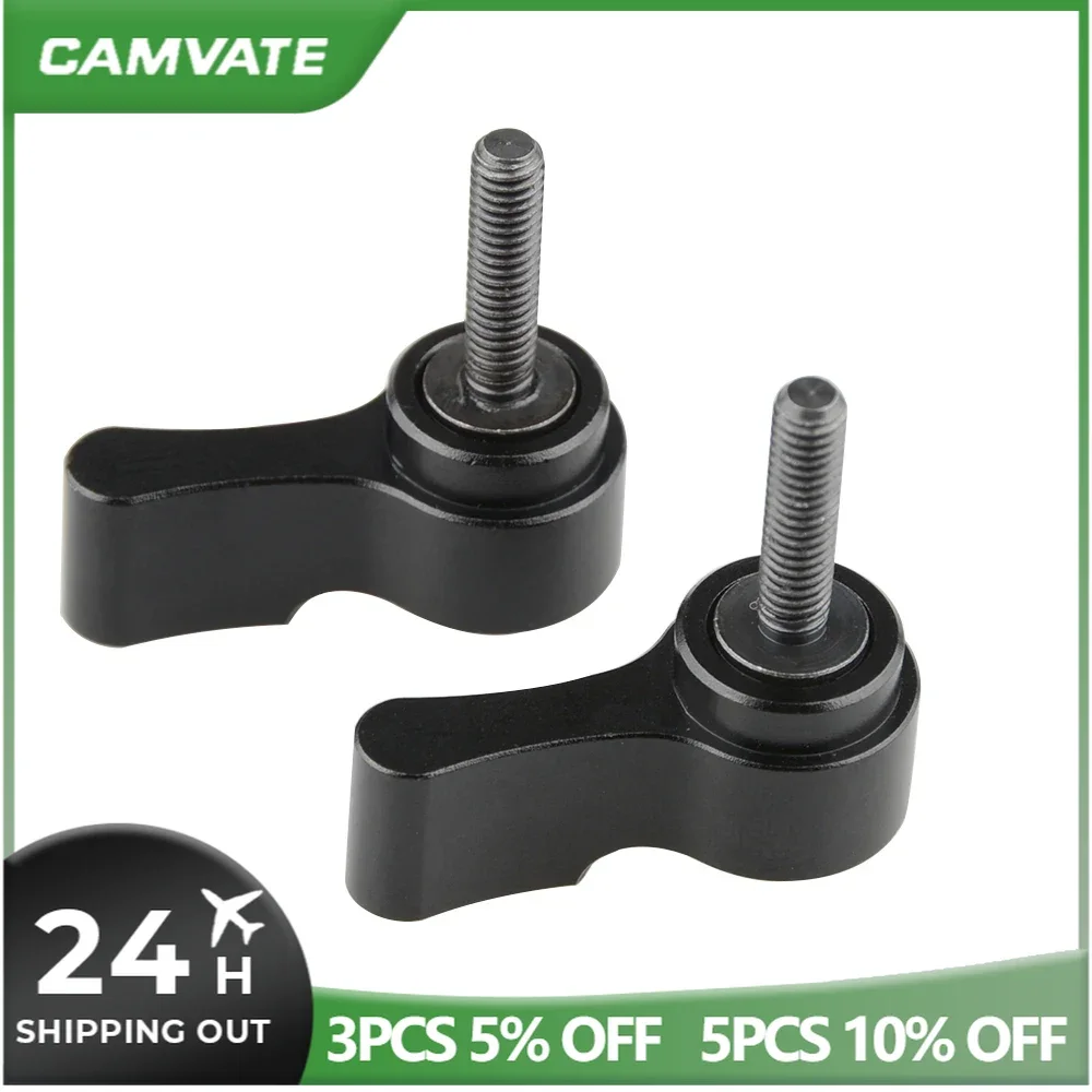 CAMVATE-M4男性用回転ノブ、調整可能な親指レバーねじ、カメラアクセサリー、ロッドクランプハンドル、qrプレート、長さ15mm