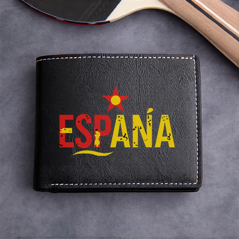 Cartera de Cuero PU Premium ESPAÑA para Hombre, Estilo Ejecutivo Compacto, Diseño Ligero y Duradero, Accesorio con Diseño de Orgullo Nacional