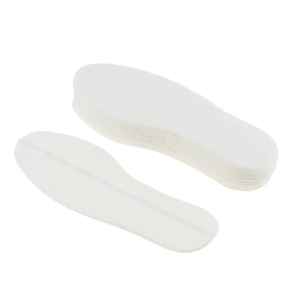 5 Pairs Cotton Disposable Insoles Breathable Sweat Absorbing Shoe Liners for Travel Work Boots Comfortable Feet Cushion