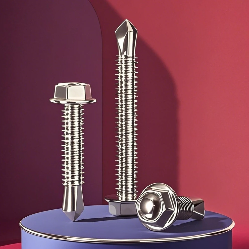 250 قطعة مسدس فاسر الحفر الذيل الذاتي التنصت المسمار صندوق 13 مللي متر 19 مللي متر 25 مللي متر الفولاذ المقاوم للصدأ الخارجية سداسية الحفر الذيل المسمار مجموعة