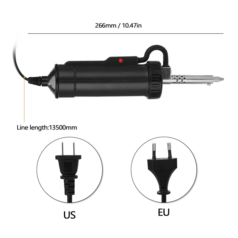 Automatic Tin Sucker With 3 Suction Nozzles Portable Electric Solder Vacuum Soldering Remove Pump Desoldering Machine EU Plug