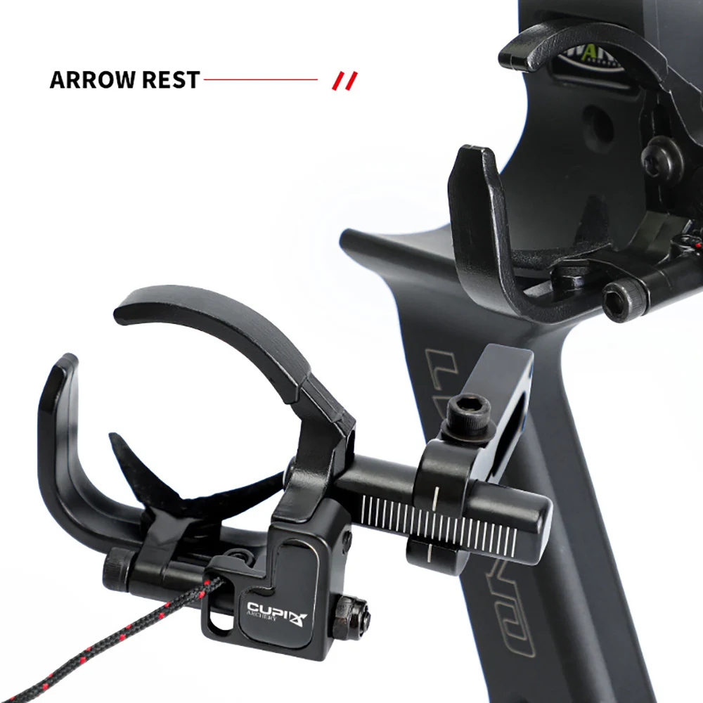 D2/D6 Archery Hunting Arrow Rest Compound Bow Up Down Right Hand 4-way Adjustable Outdoor Sports Accessories Aluminum Alloy Body