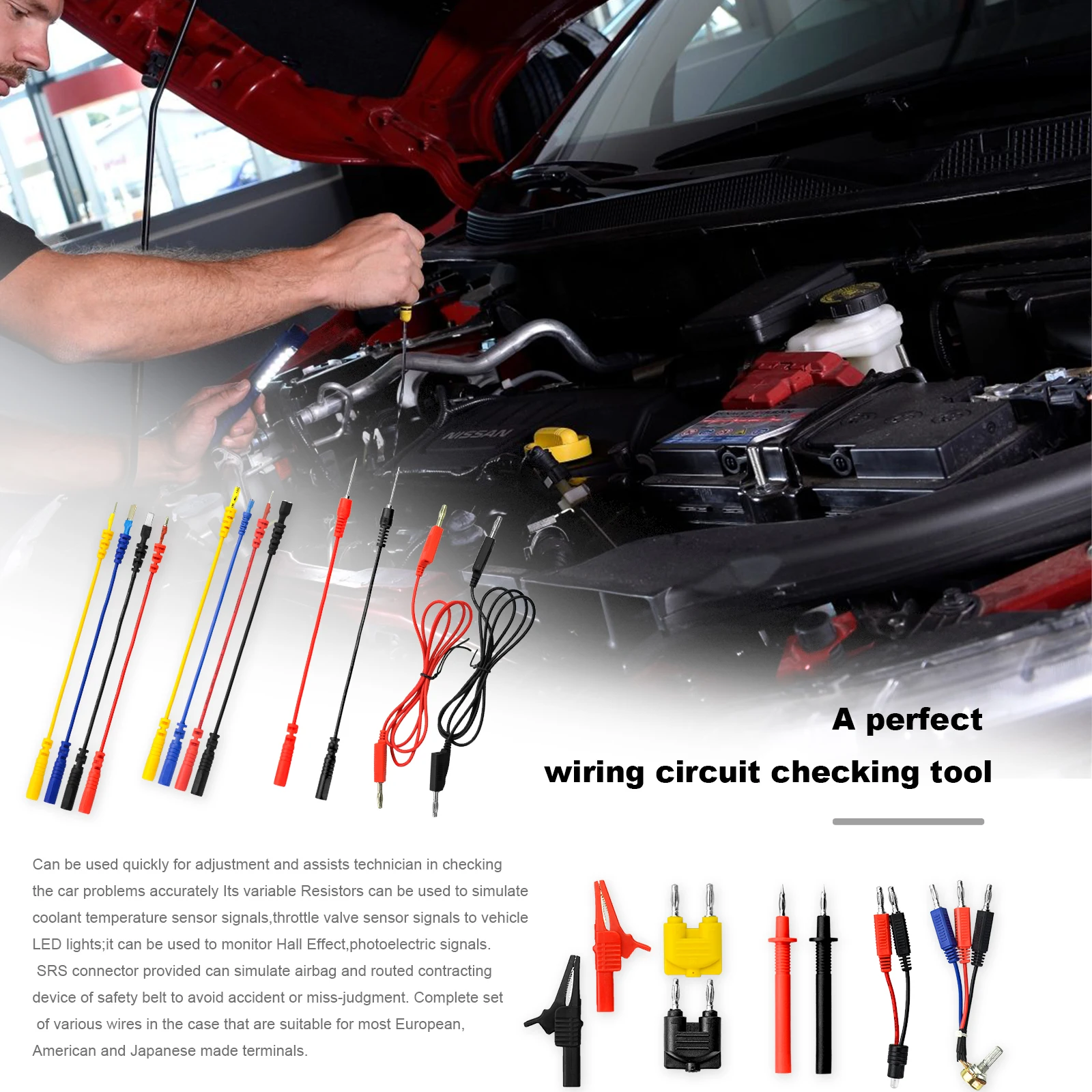 BTMETER BT-9109 Test lead kit features Variety of Test leads Special purpose for car testing