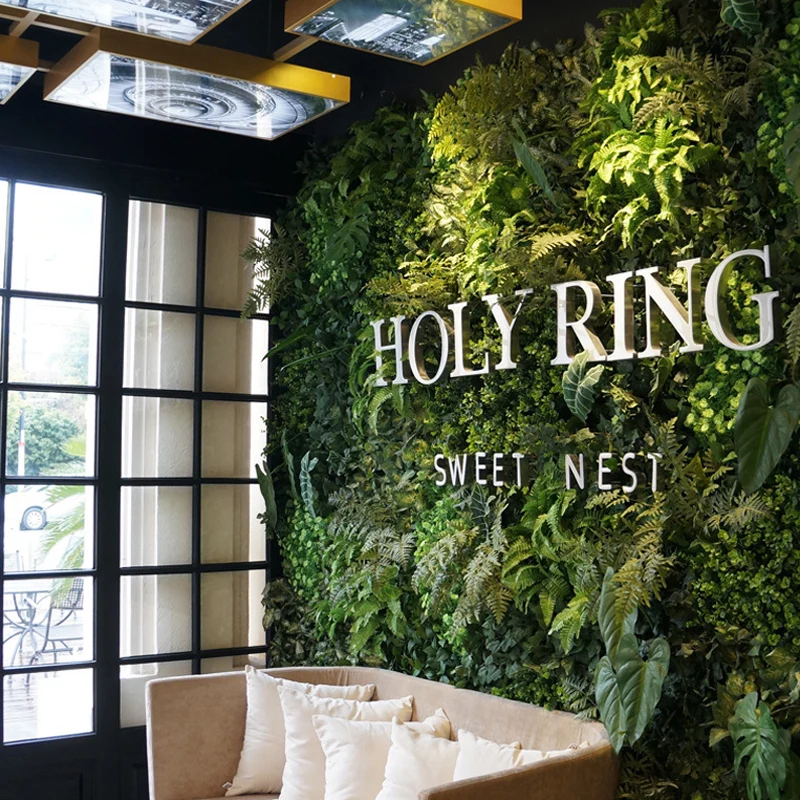 

New Design Customized Jungle Style Vertical Plants Wall Artificial Wall Hanging Plant Green Grass Wall For Home Decoration