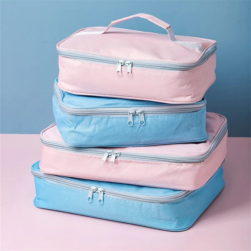 Oxford Cloth Lunch Box Thermal Bag Portable Bento Box Insulated Cooler Food Storage Bag Metal Container for School Picnic