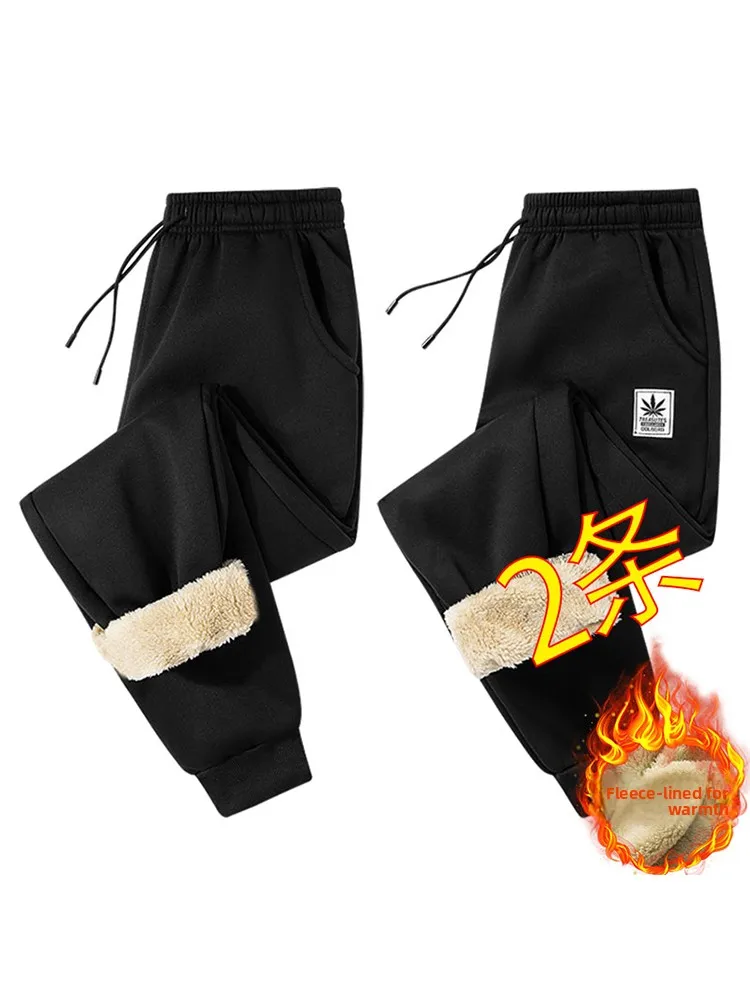 plus Size Men's Fce Lined Pants Warm Winter eepskin Cotton Trousers Extra Large Size Comfortable Casual Sports Pants