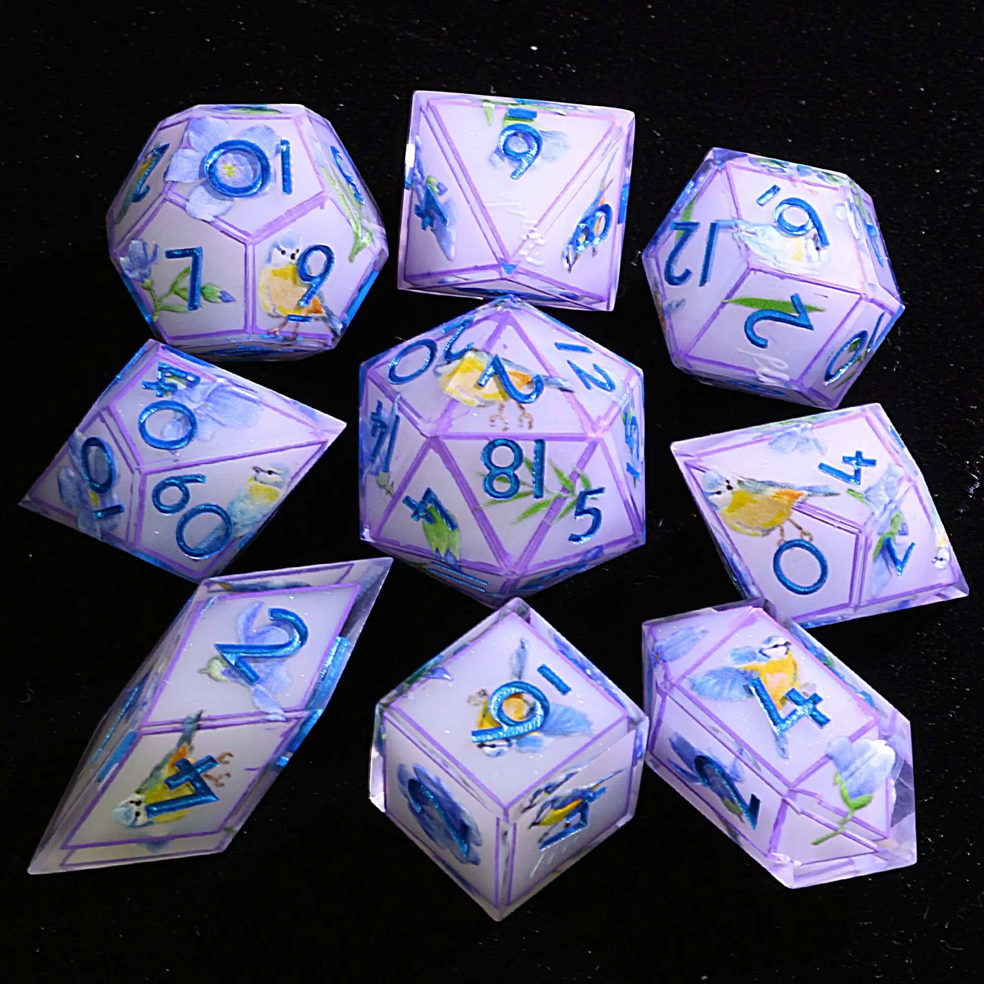 

Набор кубиков D&D из многогранной смолы, руна Феи Воуглера