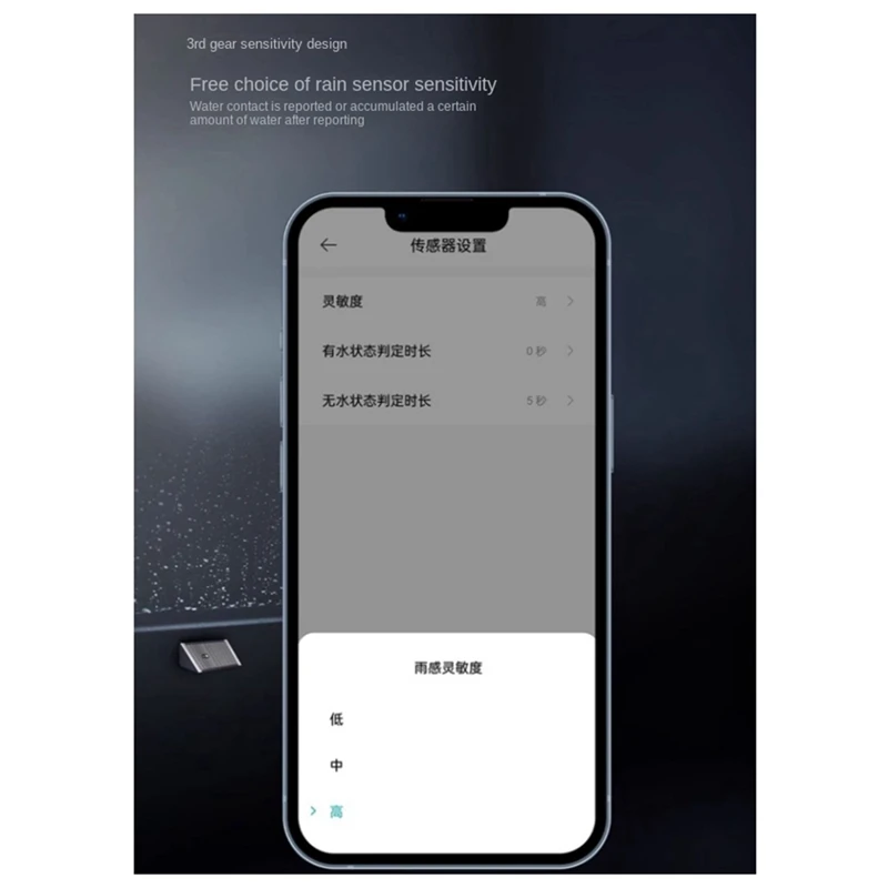 Sensor de vazamento de água detector de inundação e chuva IPX7 à prova d'água 3 configurações de sensibilidade para trabalhos de segurança doméstica