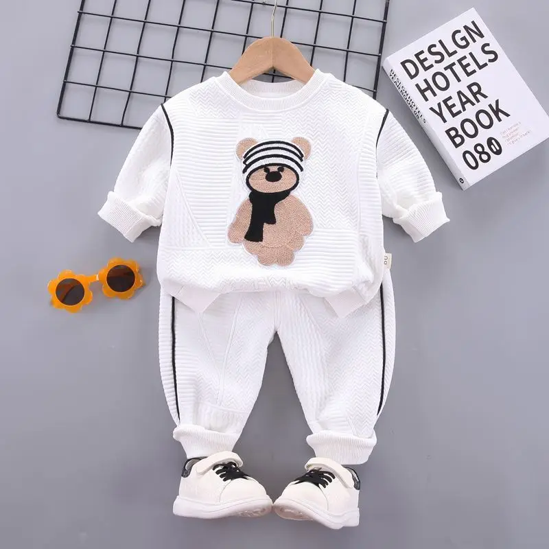 Moletom e calças de treino infantil, conjunto de roupas infantis, roupas casuais masculinas, moda infantil, outono, inverno, 1 a 6 anos, 2 peças