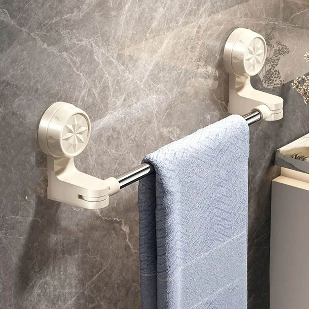 

Plastic Suction Cup Towel Rack Wall Mounted Adjustable Retractable Towel Bar Water-proof Removable Suction Cup Storage Rod