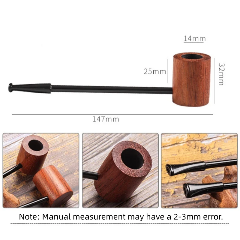 Popeye Straight through Solid Wood Pipe Men's Personalized Portable Small Pipe with Tobacco Scoop