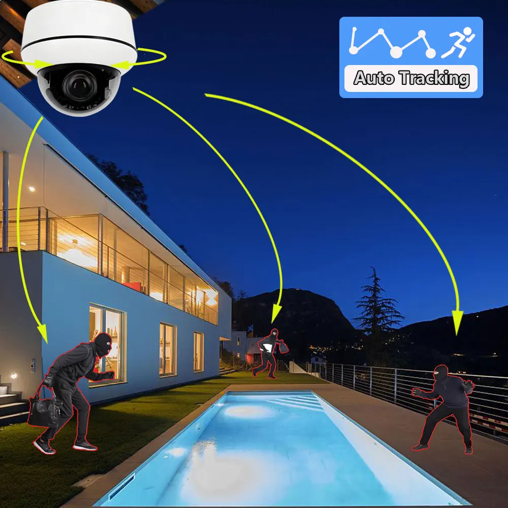 H265 So-ny335 5MP Wireless Security IP Camera Wifi PTZ Dome 5X Auto Zoom Humanoid Tracking Two Way Audio Outdoor With SD Card