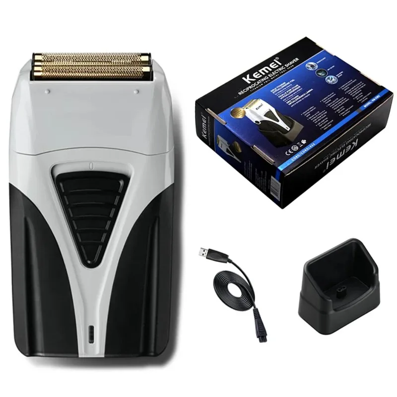 Kemei 3383 Powerful Rechargeable Electric Shaver Hair Beard Stubble Facial Electric Razor for Men Bald Head Shaving Machine