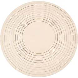 11Pcs Round Pottery Tools Wooden Concentric Geometric Figure Rail Set for DIY Ceramic Cutting and Printing Blank Modeling Mud