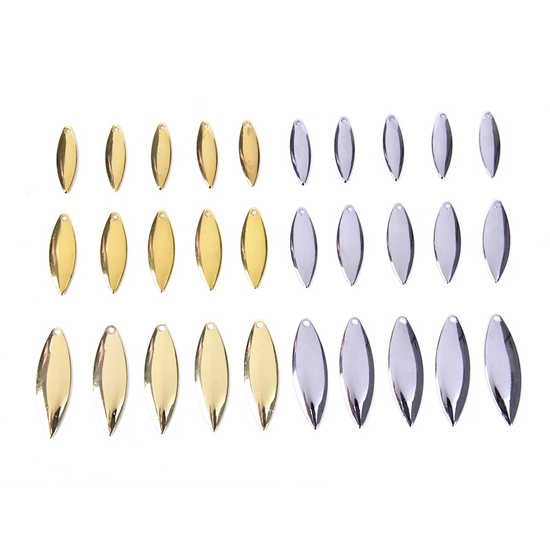 10/50Pcs Willow Leaf Lua Sequin Noise Sheet Spincast Fishing Blades for Spinner Bait Boat Plating Steel Fishing Lure Luya Noise