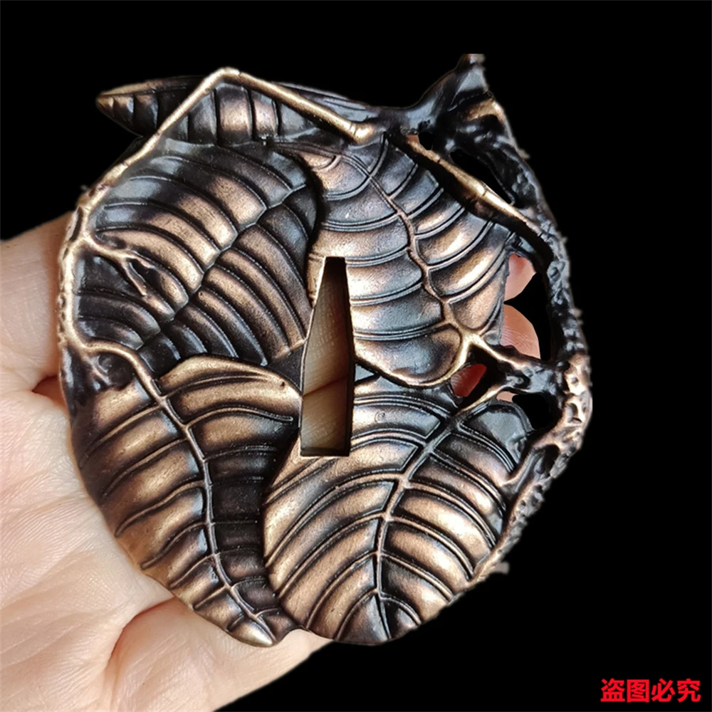 Wonderful Copper Brass Tsuba Guard Carved Cicada Leaves Themes Accessories For Japanese Sword Samurai Katana Knife Fittings