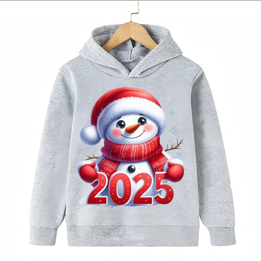 

2025 Christmas Cute Santa Chimney Holiday Dress up Boys Girls Fall/Winter hoodie Hoodie Warm coat for ages 2-15