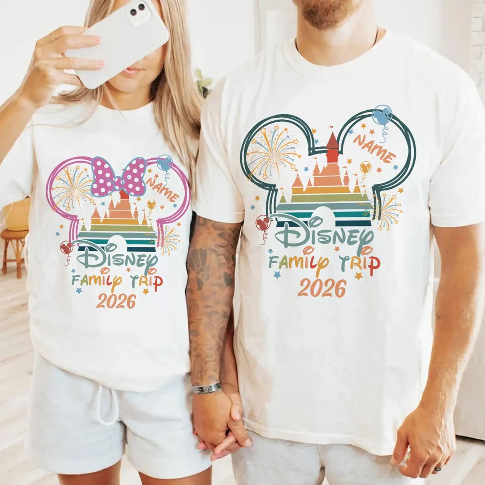 2026 Familienreise-T-Shirts, Disney World Familienreise-T-Shirts, Disney-Reise-Paar-Outfits, Familien-Urlaubs-T-Shirts