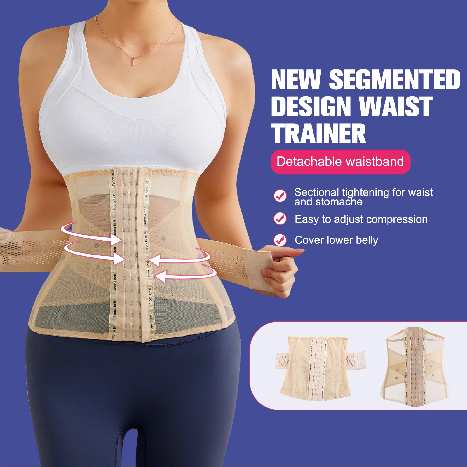 Invisible Belly Waist Trainer Tight Shapewear Double Belt Corset Transparent Summer Shaper Slimming Sheath Woman Flat