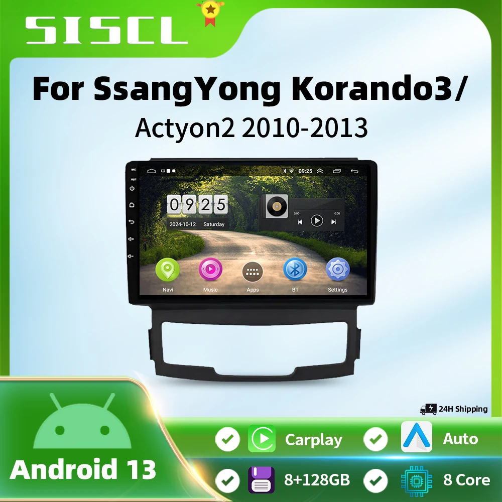 

For SsangYong Korando 3 Actyon 2 2010 2012 2013 2 Din Android Car Radio Stereo Multimedia Video Player DVD RDS Head Unit Carplay