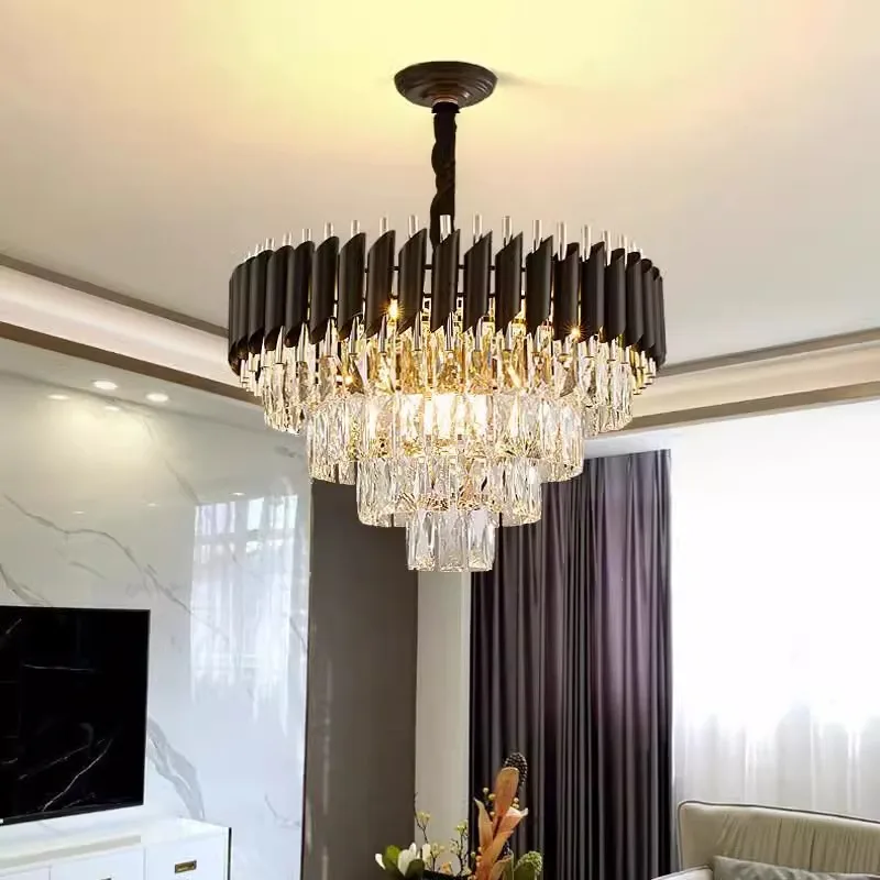 Lámpara de techo moderna, luz Led de techo, candelabro de cristal de lujo para sala de estar, decoración del hogar, lámparas colgantes de techo