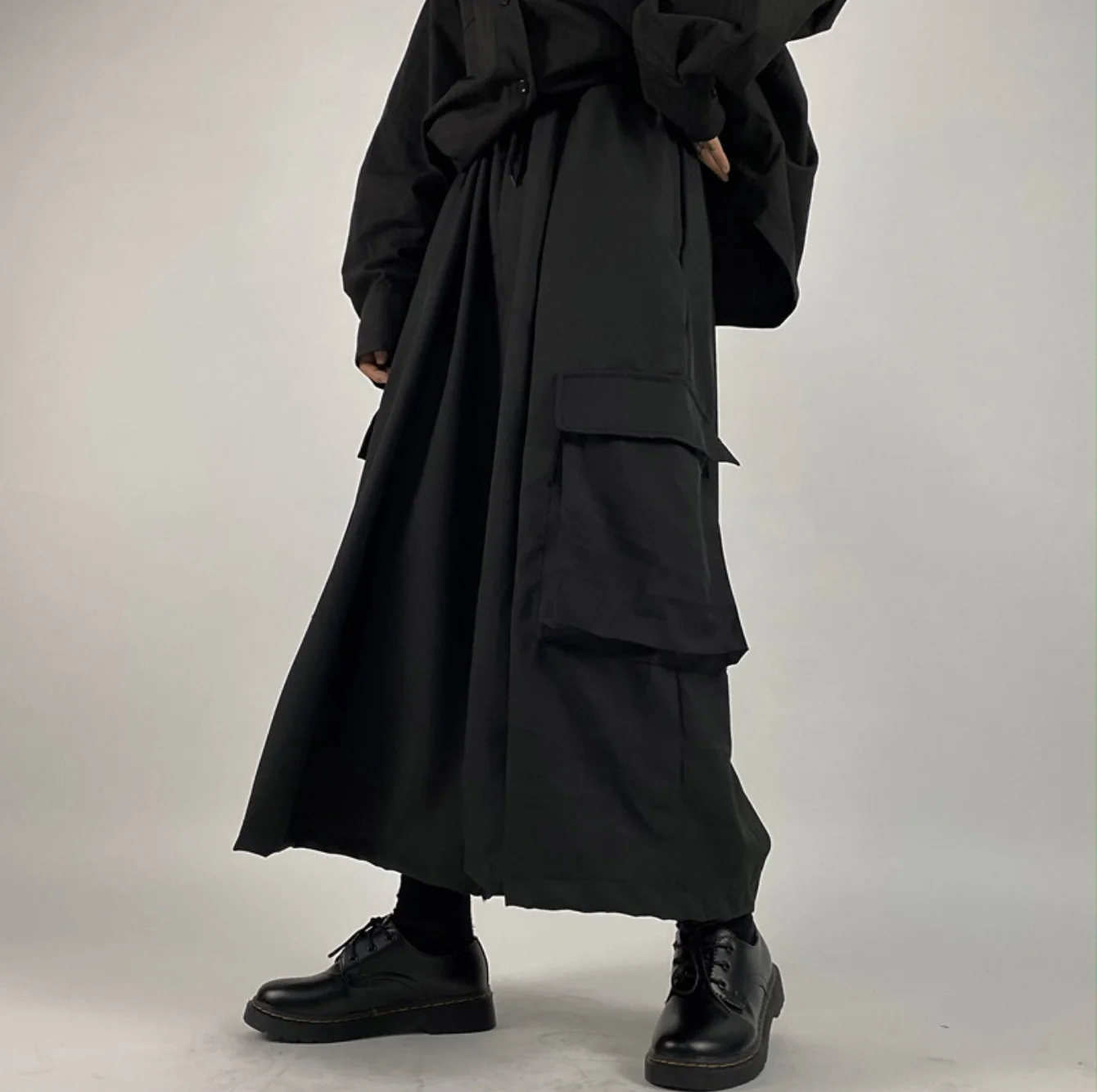 Autumn Winter SBM Dark Design Wide Leg Pants Straight Cut Fashionable Casual Workwear Trousers for Men