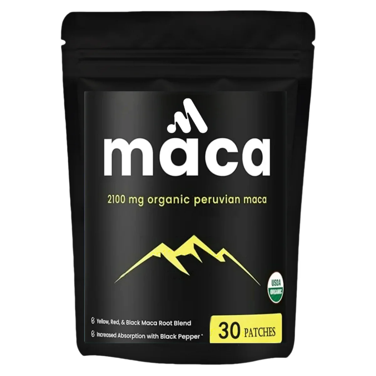 

30 Patches Organic Maca Root Transdermal Patches with Black + Red + Yellow Peruvian Maca Root Extract for Men and Women