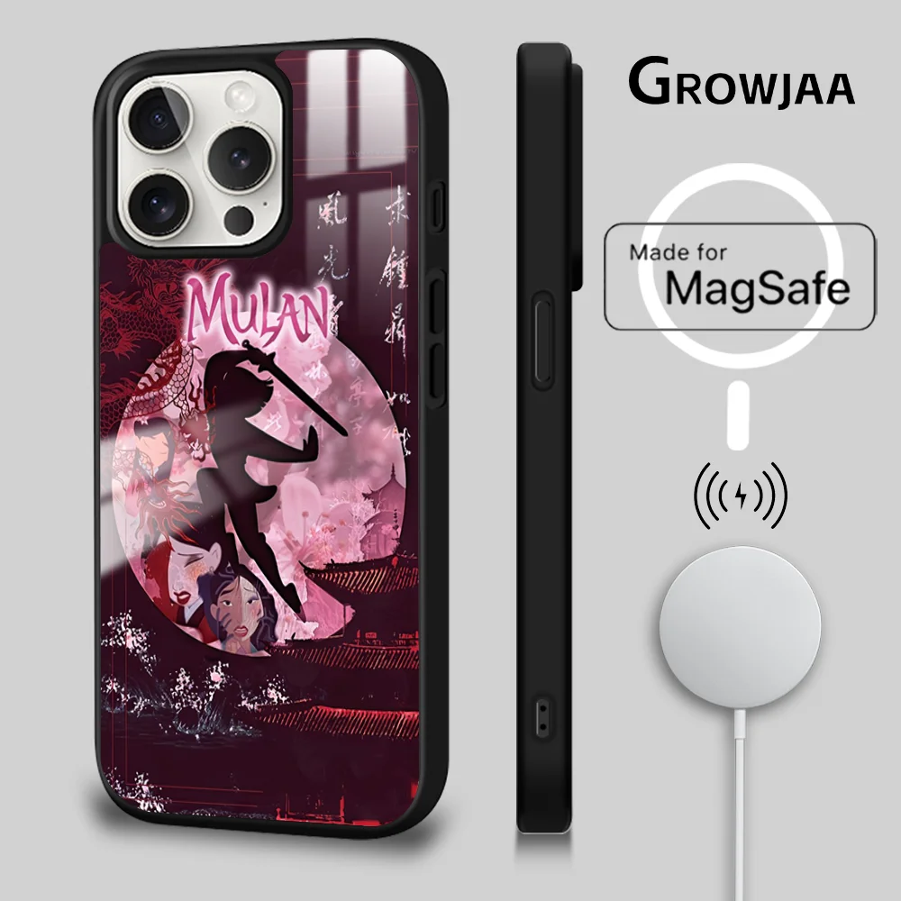 

Mulan Phone Case For iPhone 15 14 13 12 11 Pro Max Plus Mini Mirror Magnetic Funda Wireless Charging Case Magsafe Case