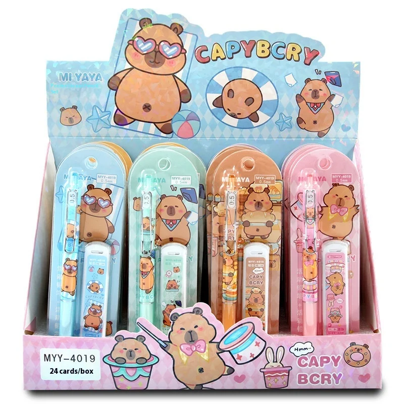 

Набор механических карандашей Capibala, 24 шт., с мягкими резиновыми ручками, грифель 0,5 мм, сменные стержни, для студентов, учебные принадлежности, подарки