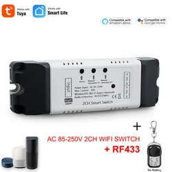 Wifi inteligentny przełącznik 12V 24V 110V 220V 85-250V moduł przekaźnika 2CH RF 433 pilot działa z Alexa Google Home Tuya SmartLife