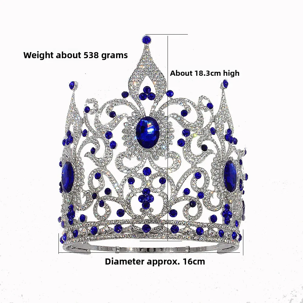 tiara-extra-grande-estilo-barroco-con-pedreria-ajustable-para-novias-concursos-de-belleza-desfiles-corona-de-reina-talla-Unica