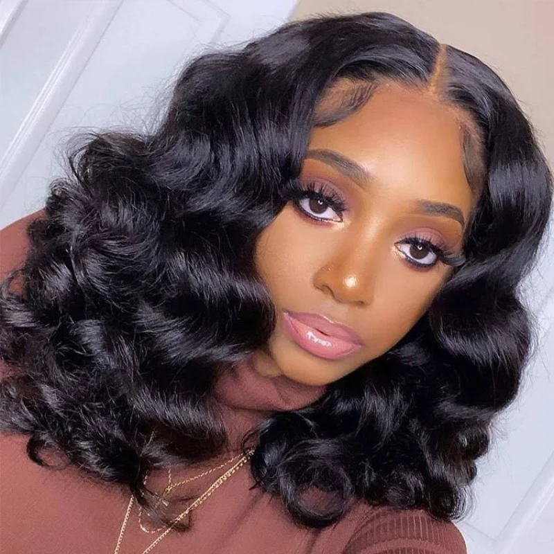 220% Bob Wigs Human Hair Loose Deep Wave Wigs Bob 13x4 Lace Frontal Wigs 4x4 Lace Closure Wigs Pre Plucked - view 5