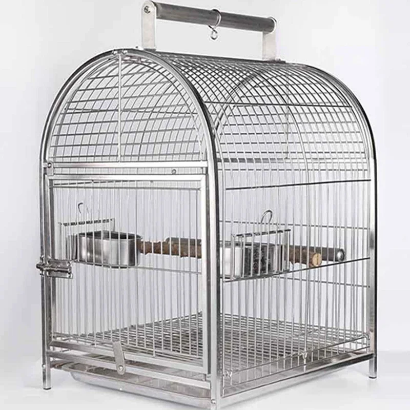 Outdoor Bird Cage Parrot Carrying Hanging Playground Stainless Steel Bird Cage Transport Shelter  House Garden